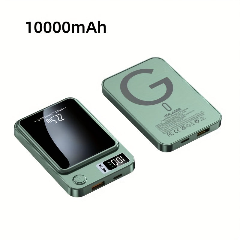 Ultra-Thin Magnetic Wireless Power Bank 10000mAh – 22.5W Super Fast Charging, PD 20W, 15W Wireless, LED Display, USB-C & Dual USB