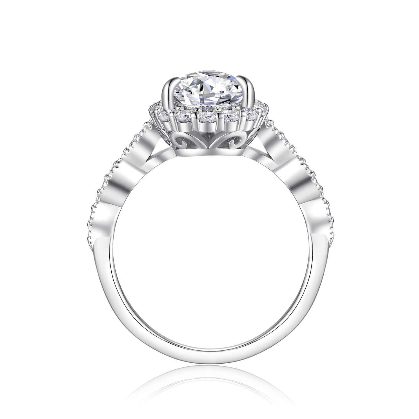 Pear-shaped Moissanite Set With Top-quality Moissanite D Color VVS ,  Luxury  Silver Ring S925 Silver Electroplated With Platinum