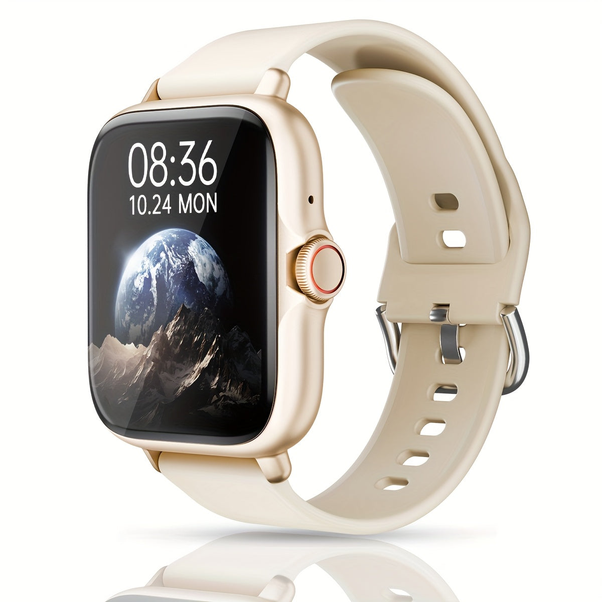 1.83'' HD Full Touch Screen Smart Watch | Bluetooth Call Answering | Sports Pedometer & Health Monitoring | Alloy Body, Silicone Strap | Compatible with iPhone/Android Phones