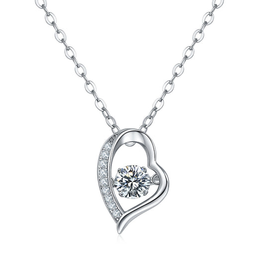 Luxury Necklace Set With Top-quality Moissanite, S925 Silver Electroplated With Platinum