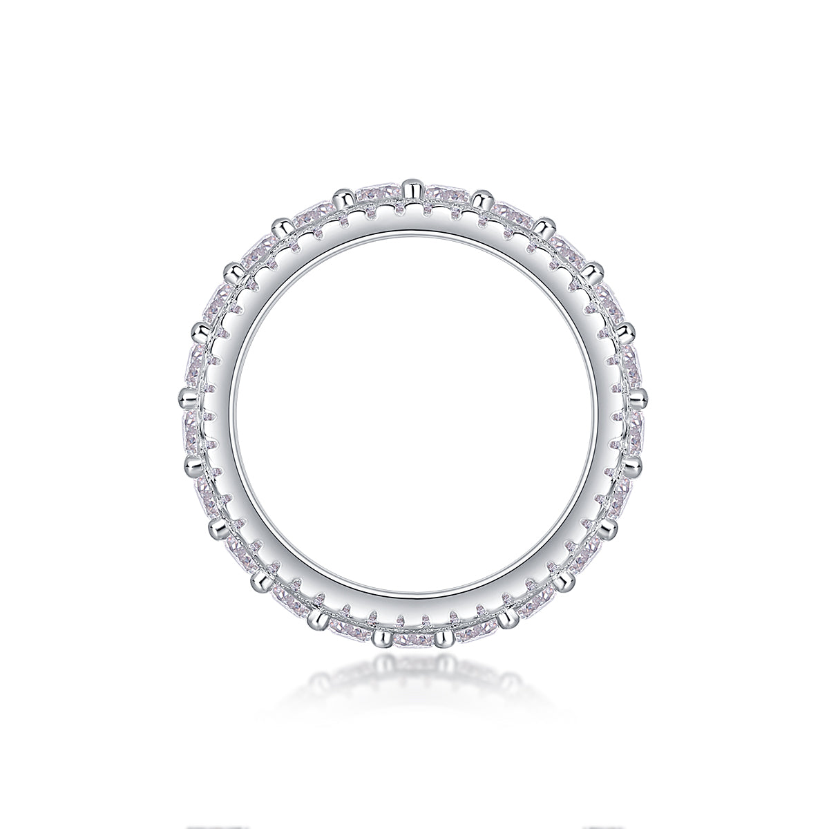 Luxury Double-Row Top-quality Moissanite D Color VVS1  Eternity Ring in Platinum-Plated S925 Silver