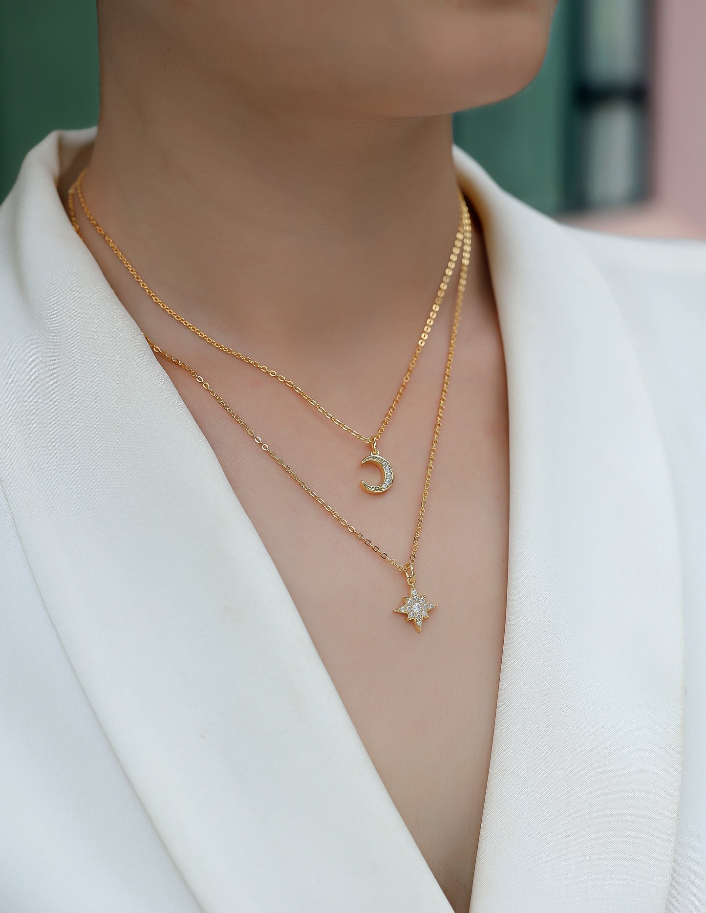 Luxury Silver Necklace Set With Top-quality Moissanite,S925 Silver Electroplated With Gold.