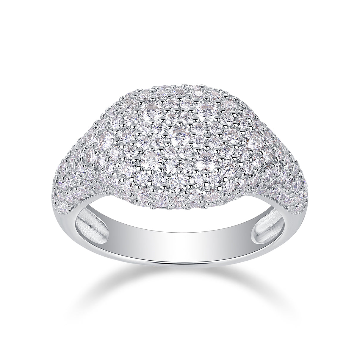 Shining Frenzy - Luxury Silver Ring Set With Top-quality Moissanite D Color VVS, S925 Silver And Platinum-plated Diamond Ring