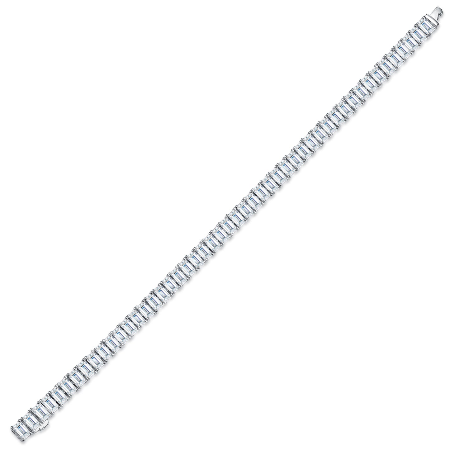 Luxury Silver Bracelet Featuring Top-quality Moissanite D Color VVS, Made Of S925 Silver Electroplated With Platinum.