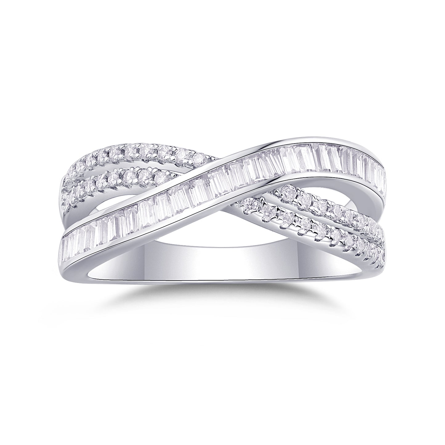 Intersection - A Wedding Ring Set With Top-quality Moissanite S925 Silver And Platinum-plated Diamond Can Be Inspected With A Diamond Pen