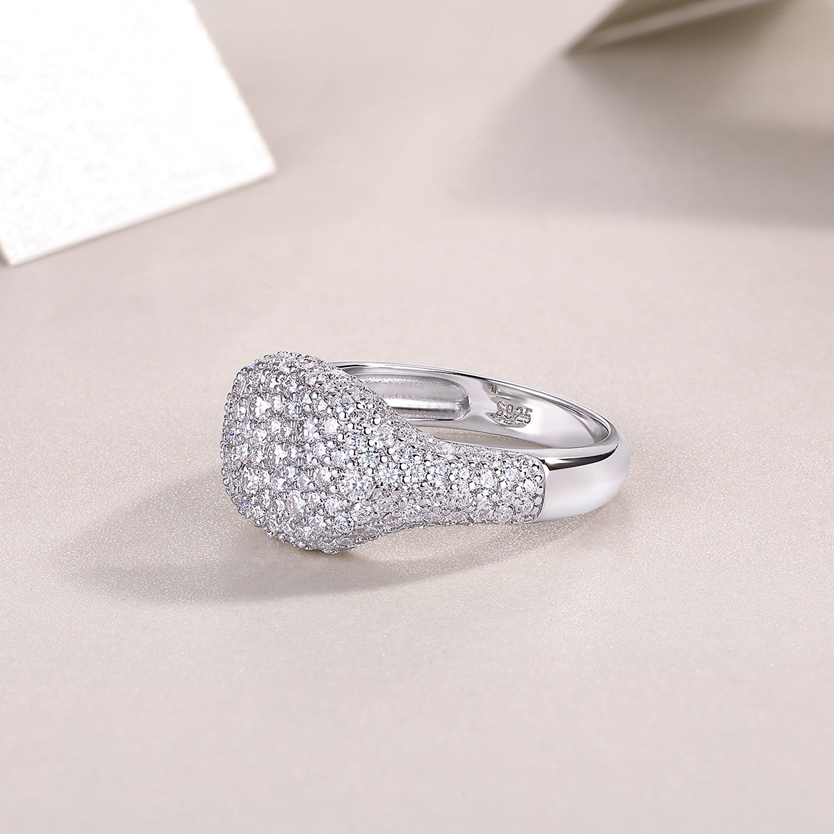 Shining Frenzy - Luxury Silver Ring Set With Top-quality Moissanite D Color VVS, S925 Silver And Platinum-plated Diamond Ring