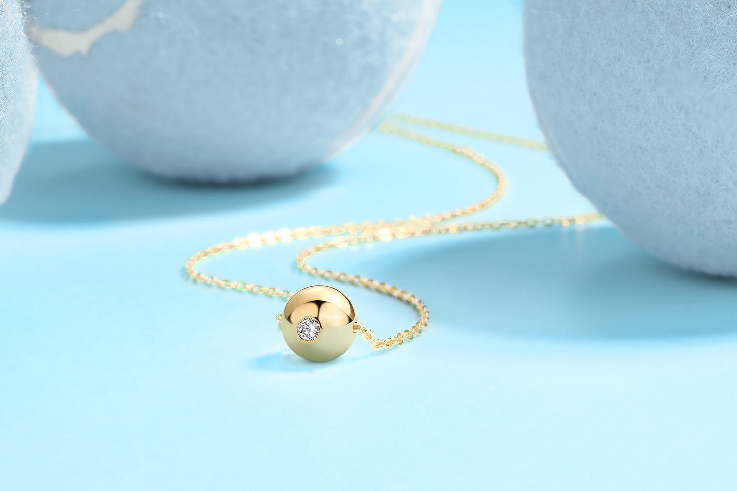 Good Fortune Flows - Stylish Moissanite Pendant , S925 Sterling Silver, Gold-Plated Finish