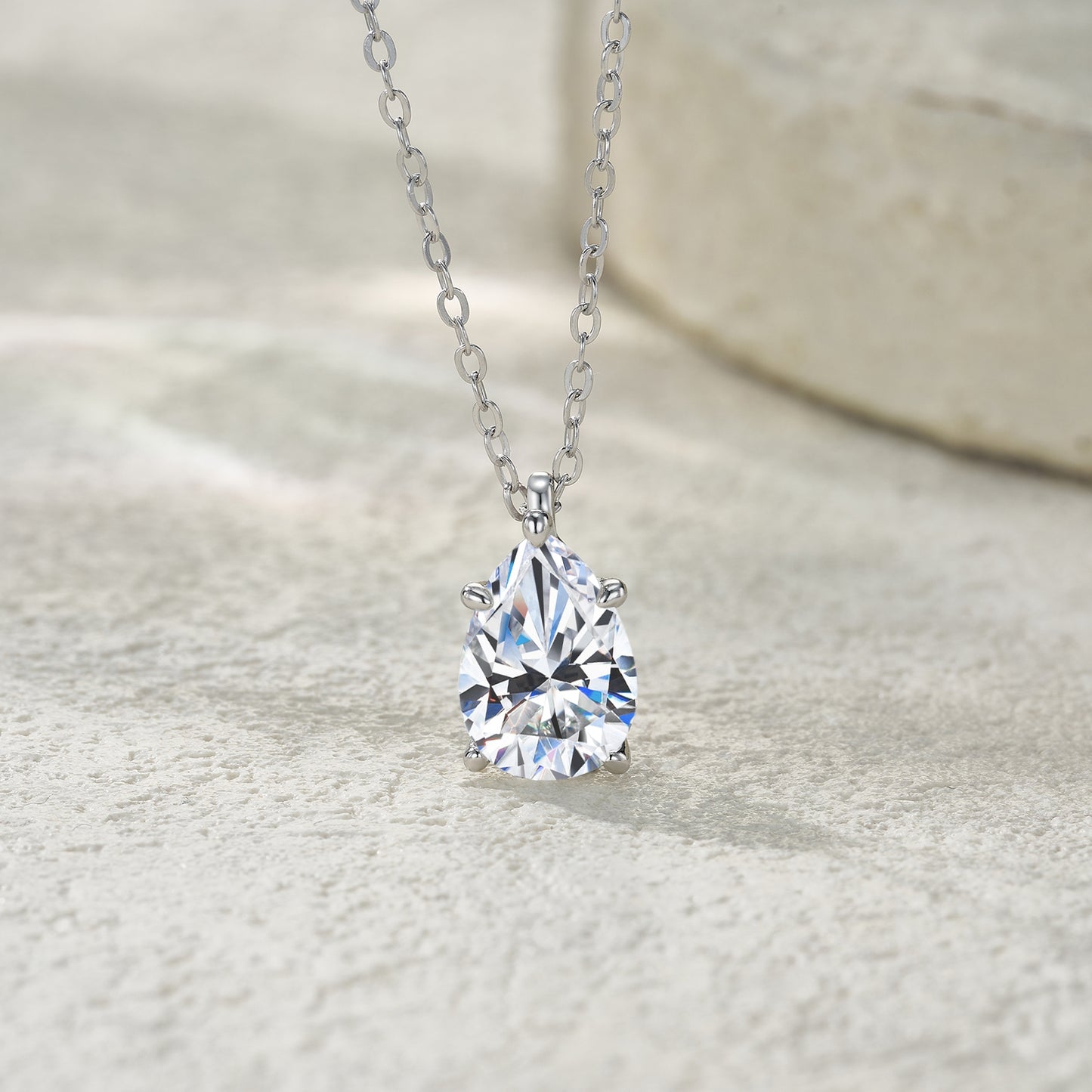 Luxury Silver Necklace Featuring Top-quality Moissanite D Color VVS , Made Of S925 Silver Electroplated With Platinum.