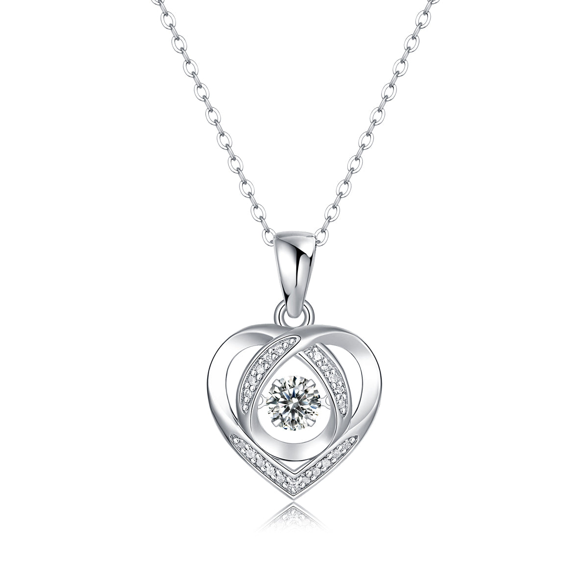 With You In My Heart - S925 Silver Moissanite Necklace, Platinum-Plated Luxury Pendant