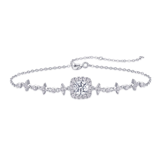 Luxury Silver Bracelet Set With Top-quality Moissanite D Color VVS ,  S925 Silver-plated Platinum