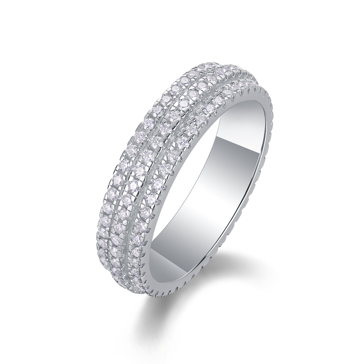 Gentle Melody - Luxury Silver  Ring Set With Top-quality Moissanite S925 Silver And Platinum-plated Diamond