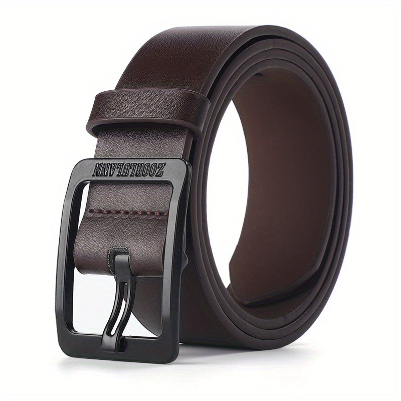 Men’s Leather Belt with Stainless Steel Buckle – Classic Casual & Business Style