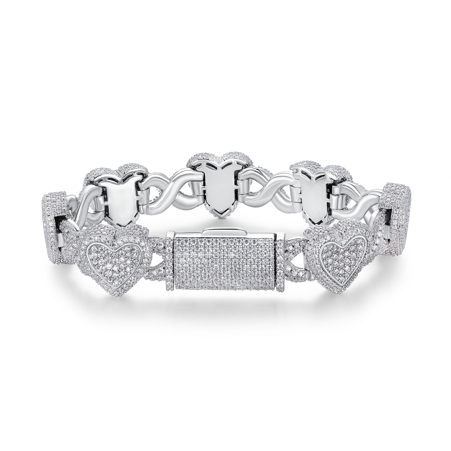 Luxury Silver Bracelet Featuring Top-quality Moissanite D Color VVS, Made Of S925 Silver Electroplated With Platinum.