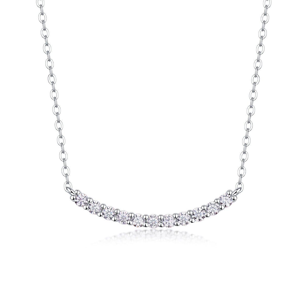 Light Luxury Moissanite Necklace – Premium S925 Silver with Platinum-Plated Finish