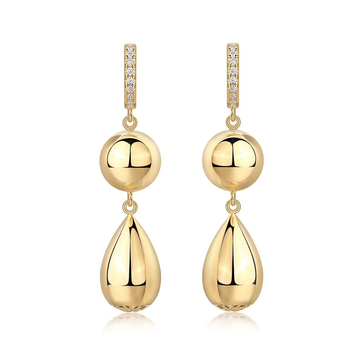 Gourd - Top-quality Moissanite Luxury Silver Stud Earrings S925 Silver Electroplated Gold
