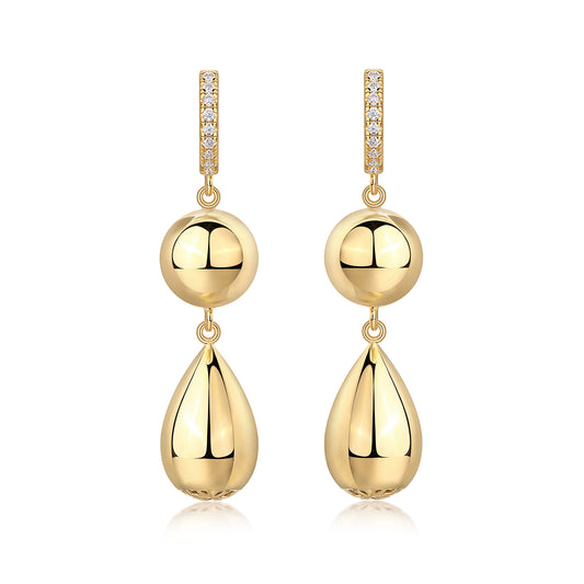 Gourd - Top-quality Moissanite Luxury Silver Stud Earrings S925 Silver Electroplated Gold