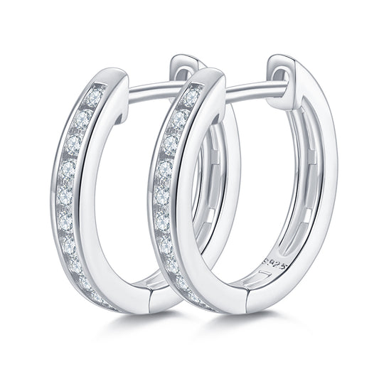 Top-quality Moissanite Luxury And Fashionable Light Luxury Jewelry Silver Stud Earrings S925 Silver Plated Platinum