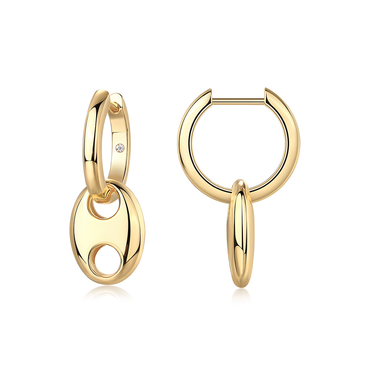 Beautiful - Set With Top-quality Moissanite Luxury Silver Stud Earrings S925 Silver Plated With Gold