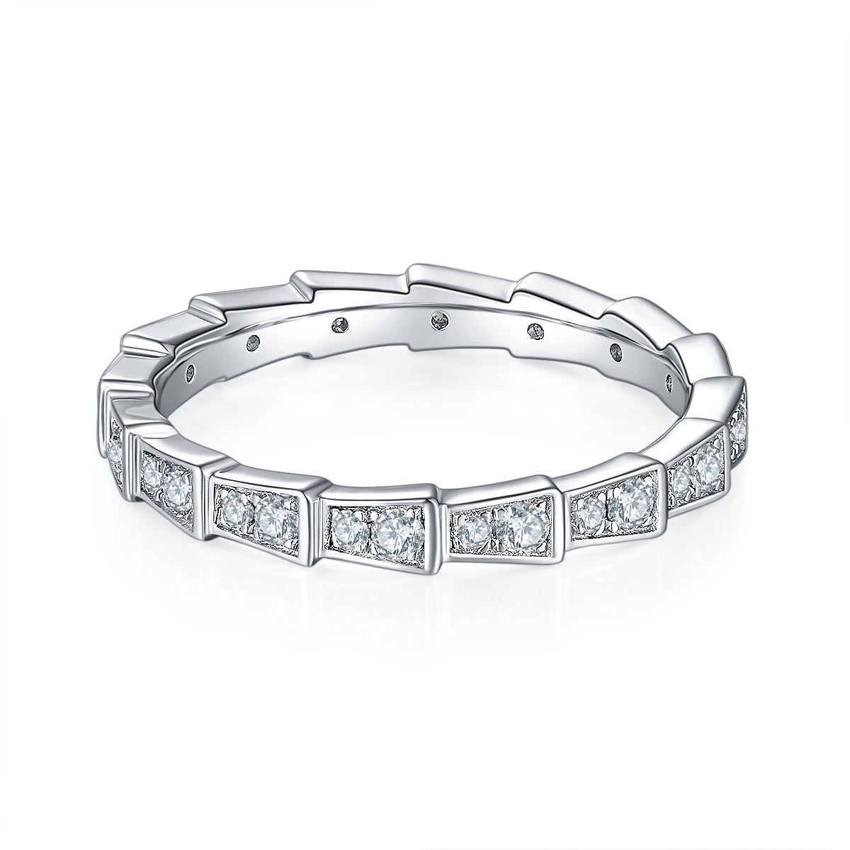 【The Snake Mark】 Luxury Moissanite Ring – S925 Sterling Silver, Platinum-Plated