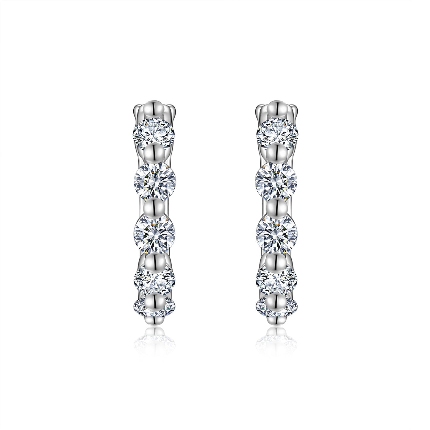 Luxury Silver Earrings Set Featuring Top-quality Moissanite Stones, Made Of S925 Silver Electroplated With Platinum.