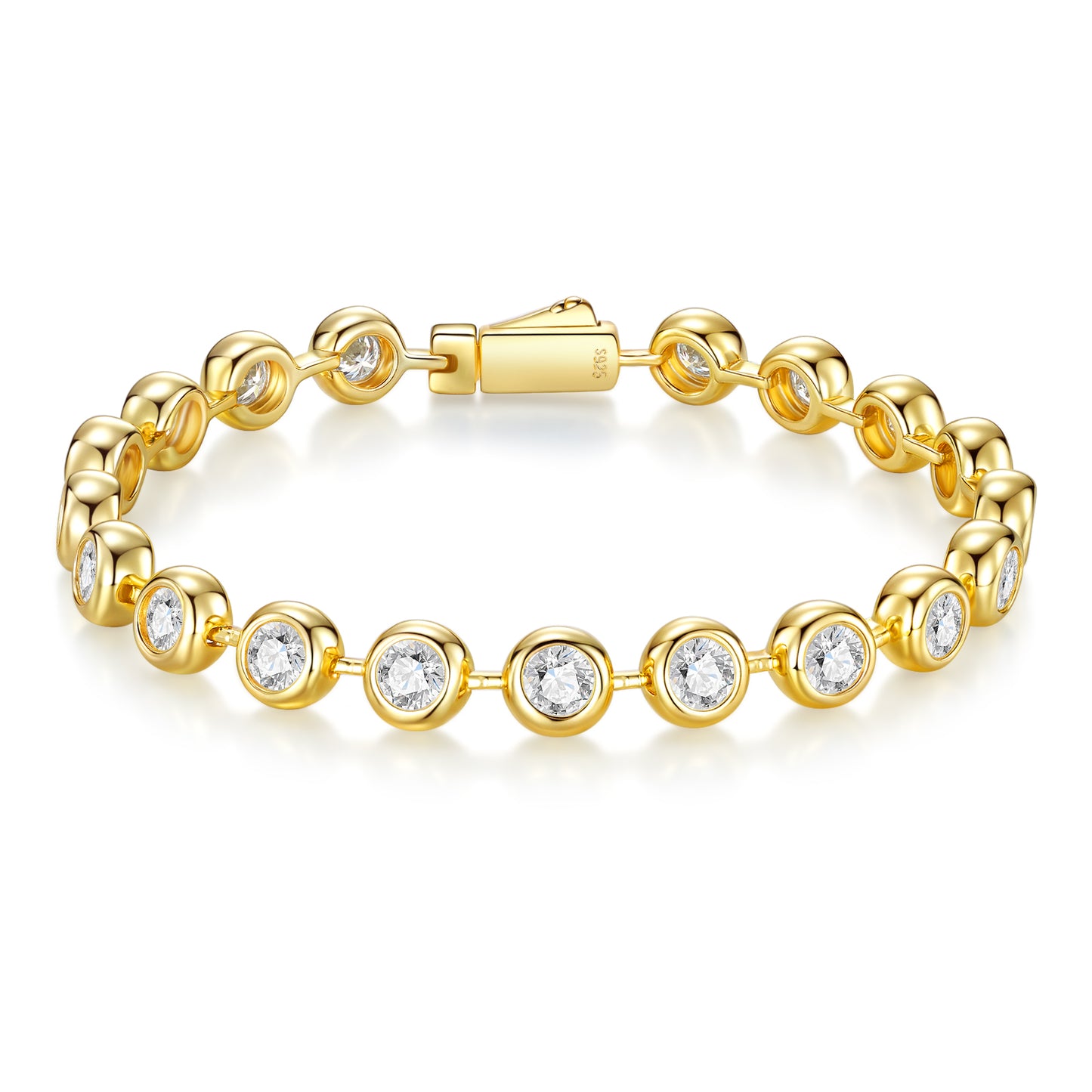 0.5 Carat Luxur Bracelet Set With Top Moissanite D Color VVS, S925 Silver Plated Gold Material.