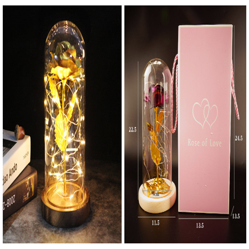 Galaxy Enchanted Rose in Glass Dome with LED Lights | Forever Flower Gift