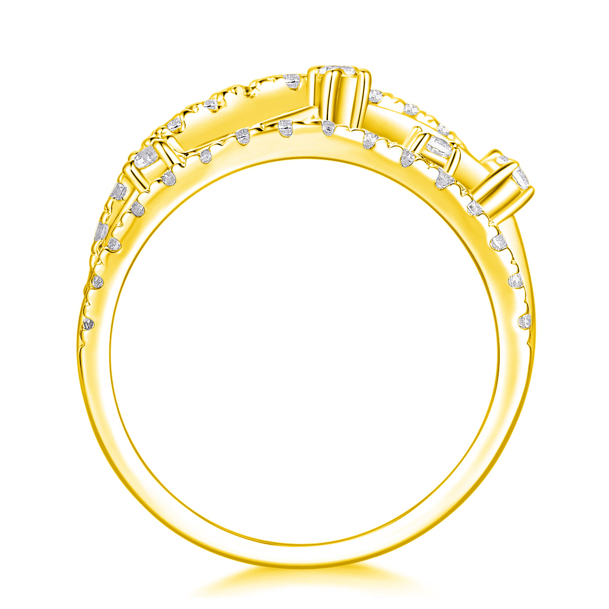 Starry Sky Boat - Luxury Silver Ring Set With Top-quality Moissanite,  S925 Silver And Platinum-plated Diamond  Ring