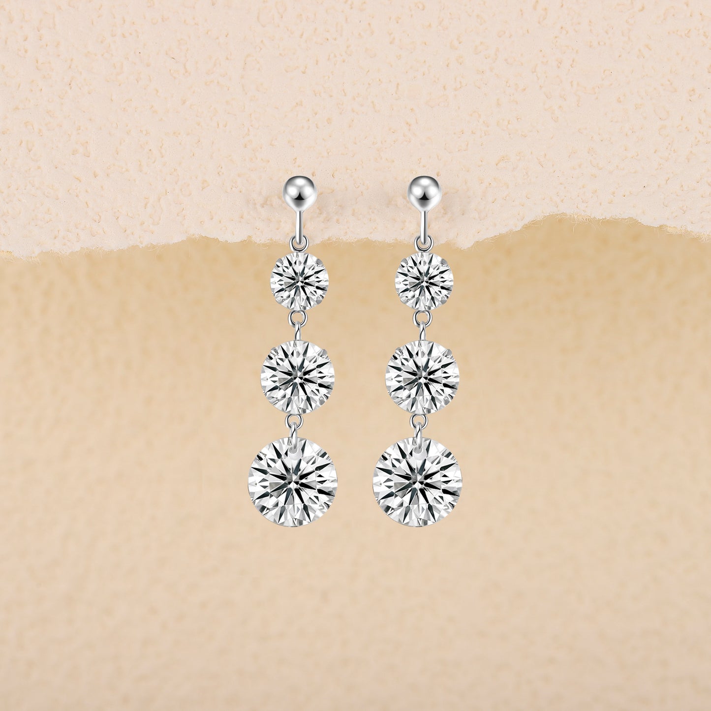 Luxury D Color VVS1 Moissanite Dangle Earrings in S925 Sterling Silver | Platinum Plated Drop Jewelry