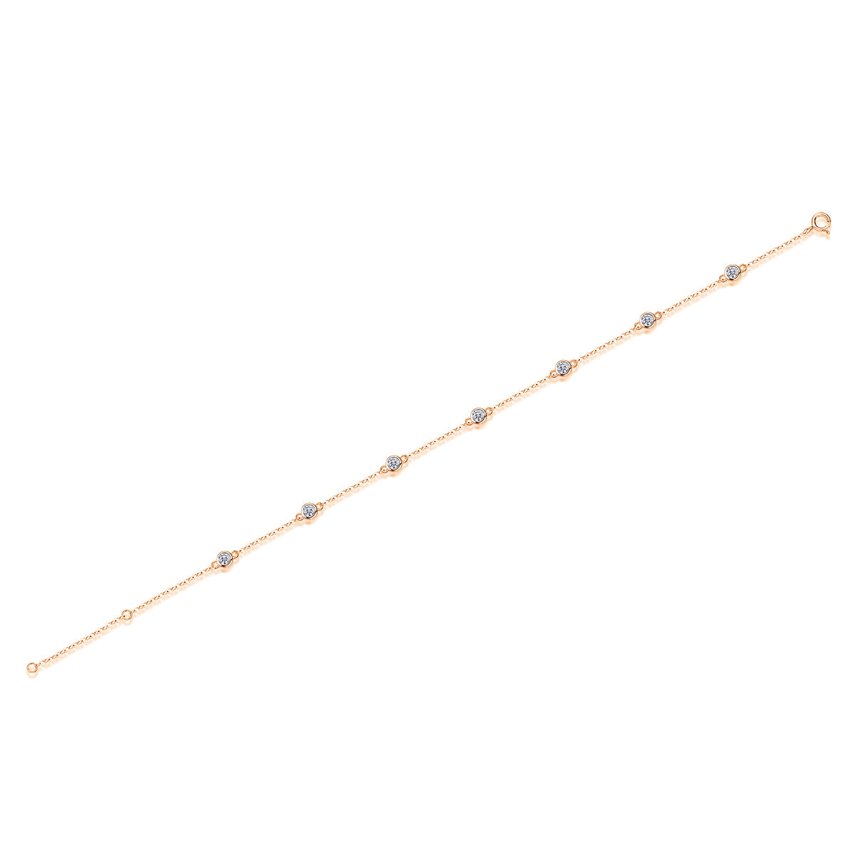 Dynamic Bubble Moissanite Bracelet: Light Luxury S925 Silver Electroplated Platinum Bezel-Set Station Bracelet
