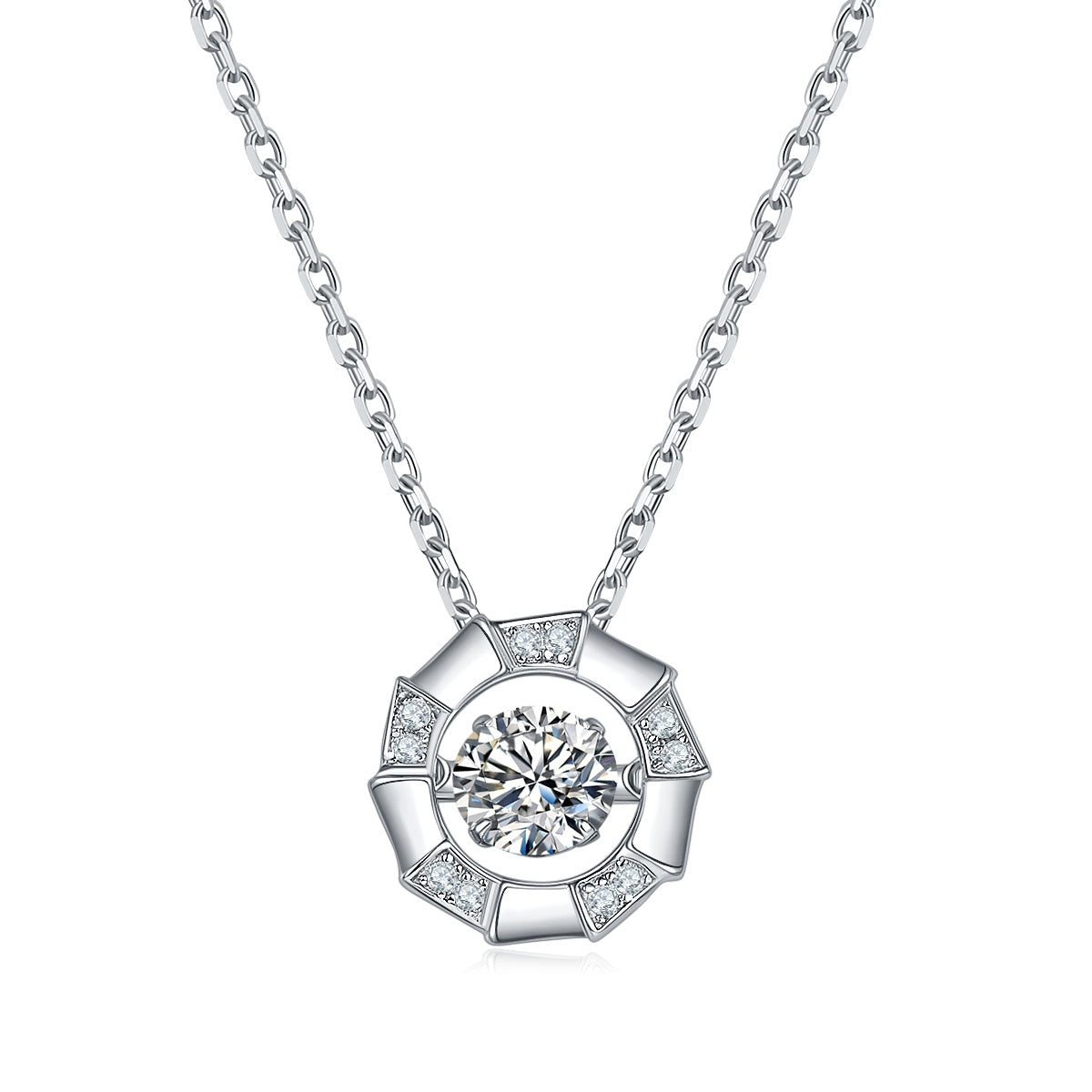 Luxury Moissanite Diamond Necklace – D Color VVS1 Moissanite Pendant in S925 Silver Platinum Plated | Elegant Fine Jewelry Gift for Women