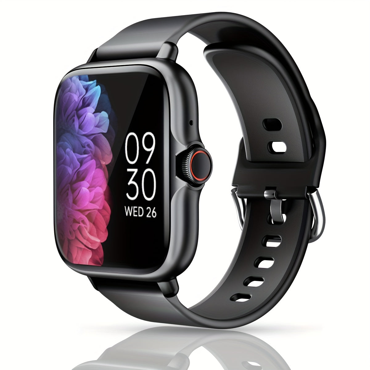 1.83'' HD Full Touch Screen Smart Watch | Bluetooth Call Answering | Sports Pedometer & Health Monitoring | Alloy Body, Silicone Strap | Compatible with iPhone/Android Phones