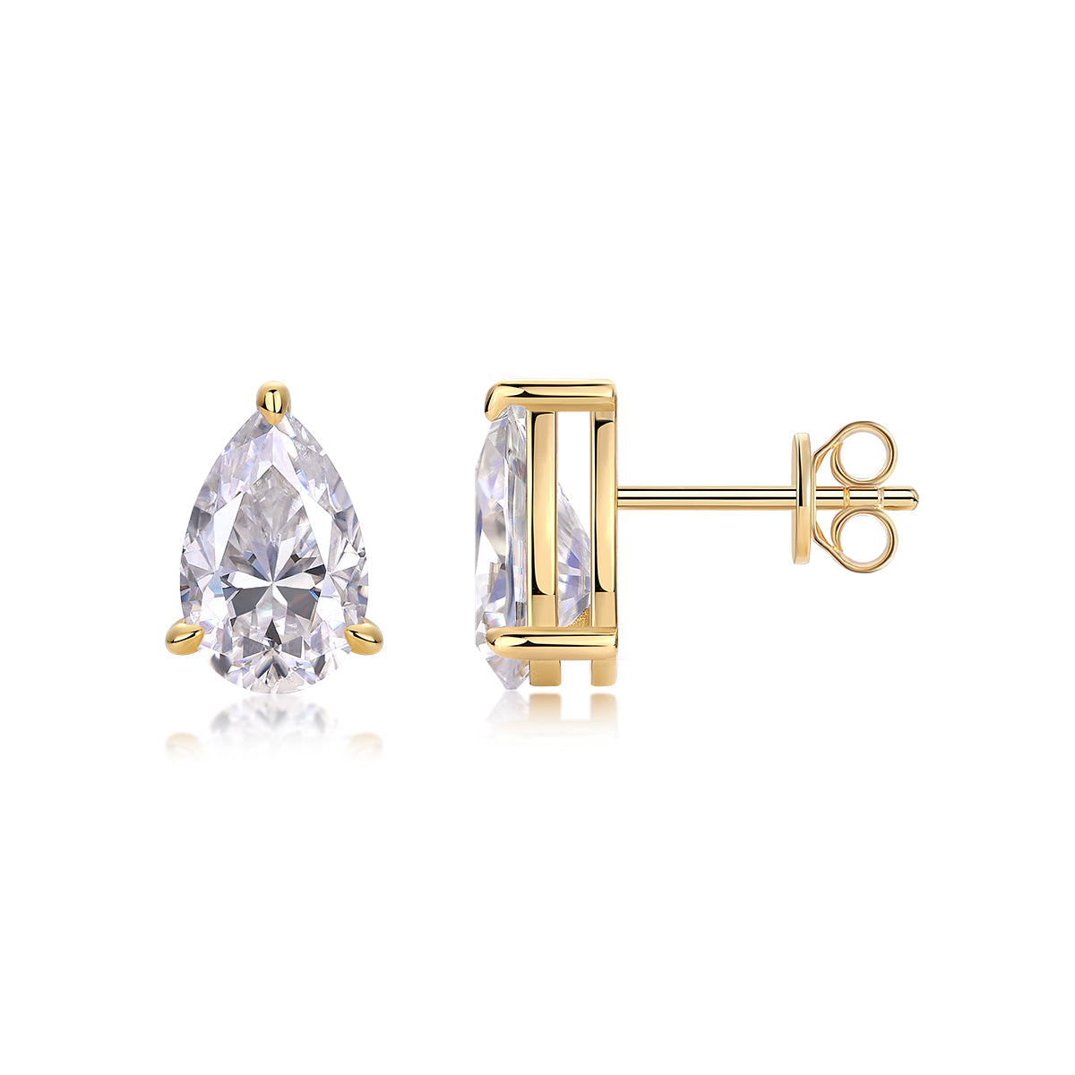 Leaf - Set With Top-quality Moissanite, Luxurious And Fashionable Light Luxury Jewelry, Silver Stud Earrings, S925 Silver Plated With Gold