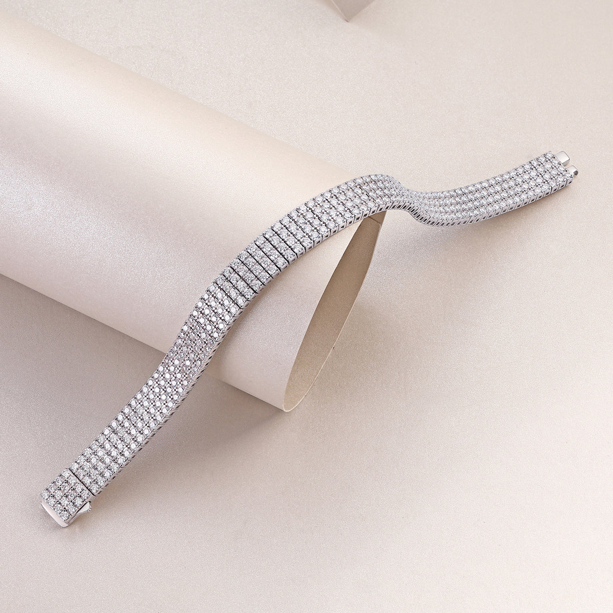 The Light On The Chain - Luxury Silver Bracelet Set With Top-quality Moissanite S925 Silver-plated Platinum