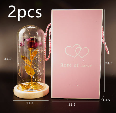 Galaxy Enchanted Rose in Glass Dome with LED Lights | Forever Flower Gift