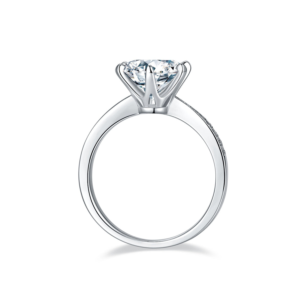 A 3-carat Luxury Silver Ring Set With Top-quality Moissanite D Color VVS , S925 Silver Plated With Platinum