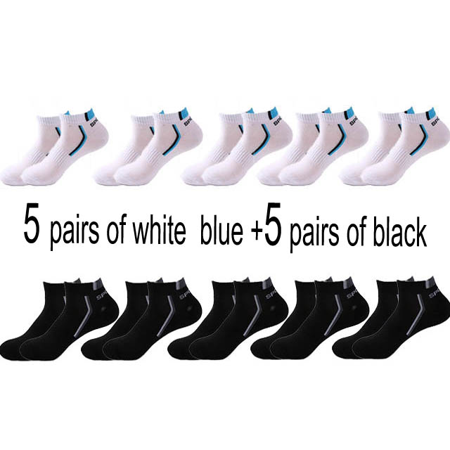Men's Ankle Socks 5 or 10 Packs – All-Season Breathable Cotton Blend, Sports & Casual Wear