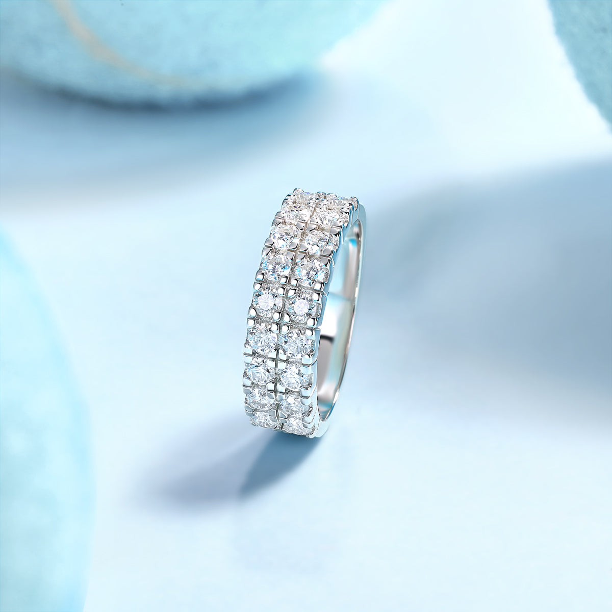 Starry Sky - Luxury Silver Ring Set With Top-quality Moissanite S925 Silver And Platinum-plated