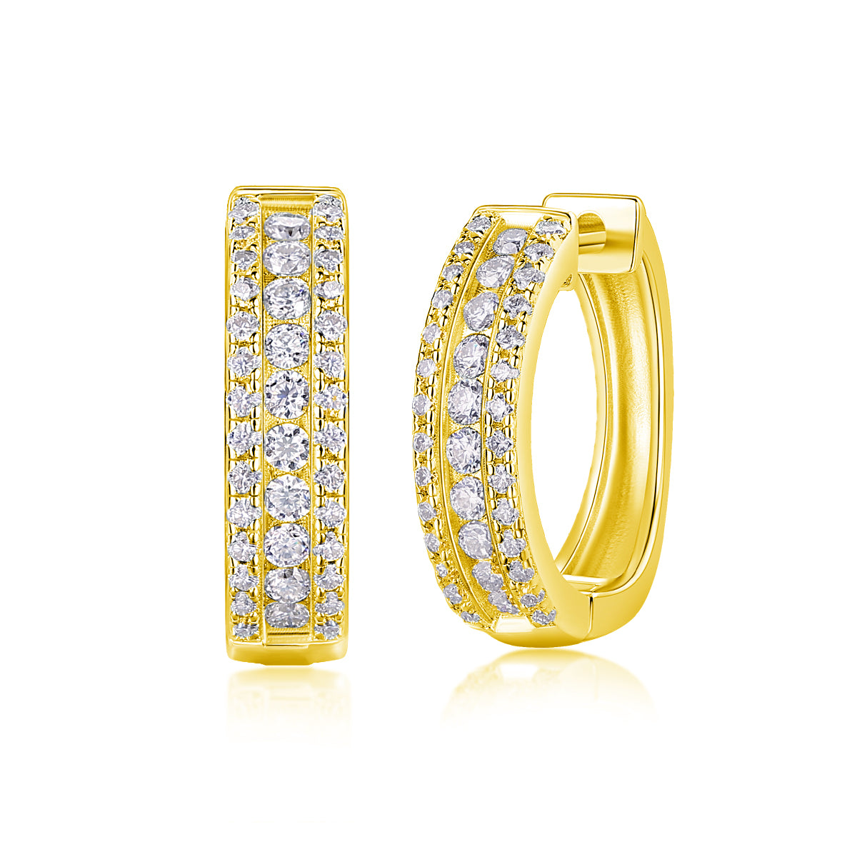 Brilliant Night - Premium Moissanite Luxury Silver Stud Earrings S925 Silver Plated Platinum