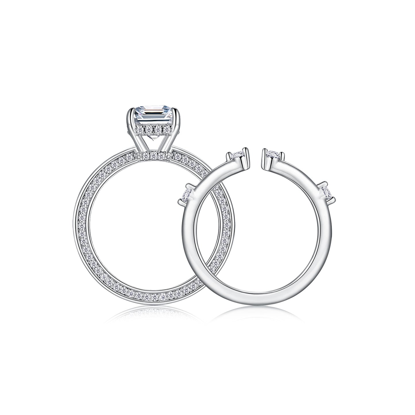 Star Eye Ring - Luxury Silver Ring Set With Top-quality Octagonal Moissanite , S925 Silver And Platinum-plated Diamond Ring