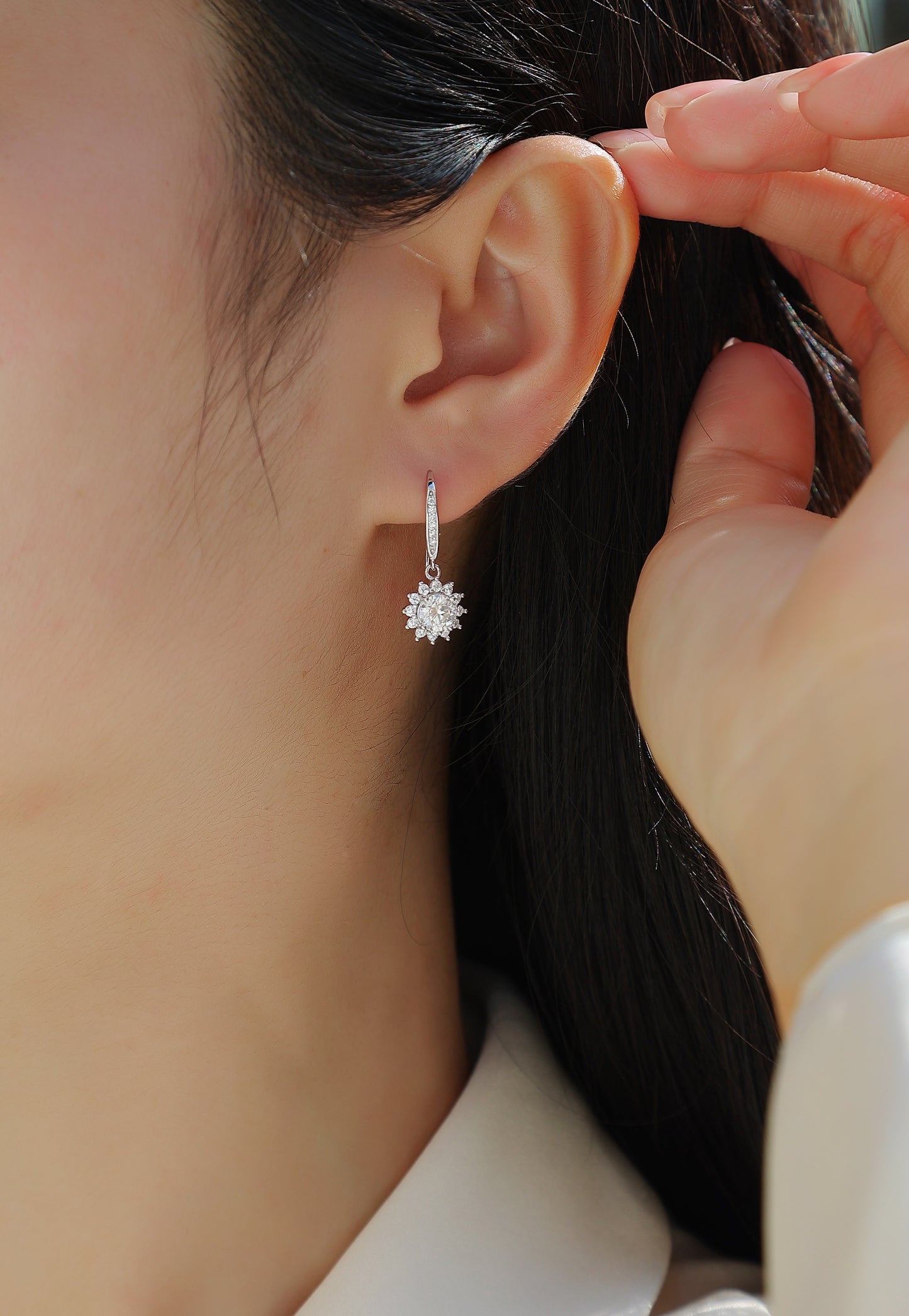 City Of Splendor - Earrings Set With Top-quality Moissanite S925, Silver And Platinum-plated Stud Earrings