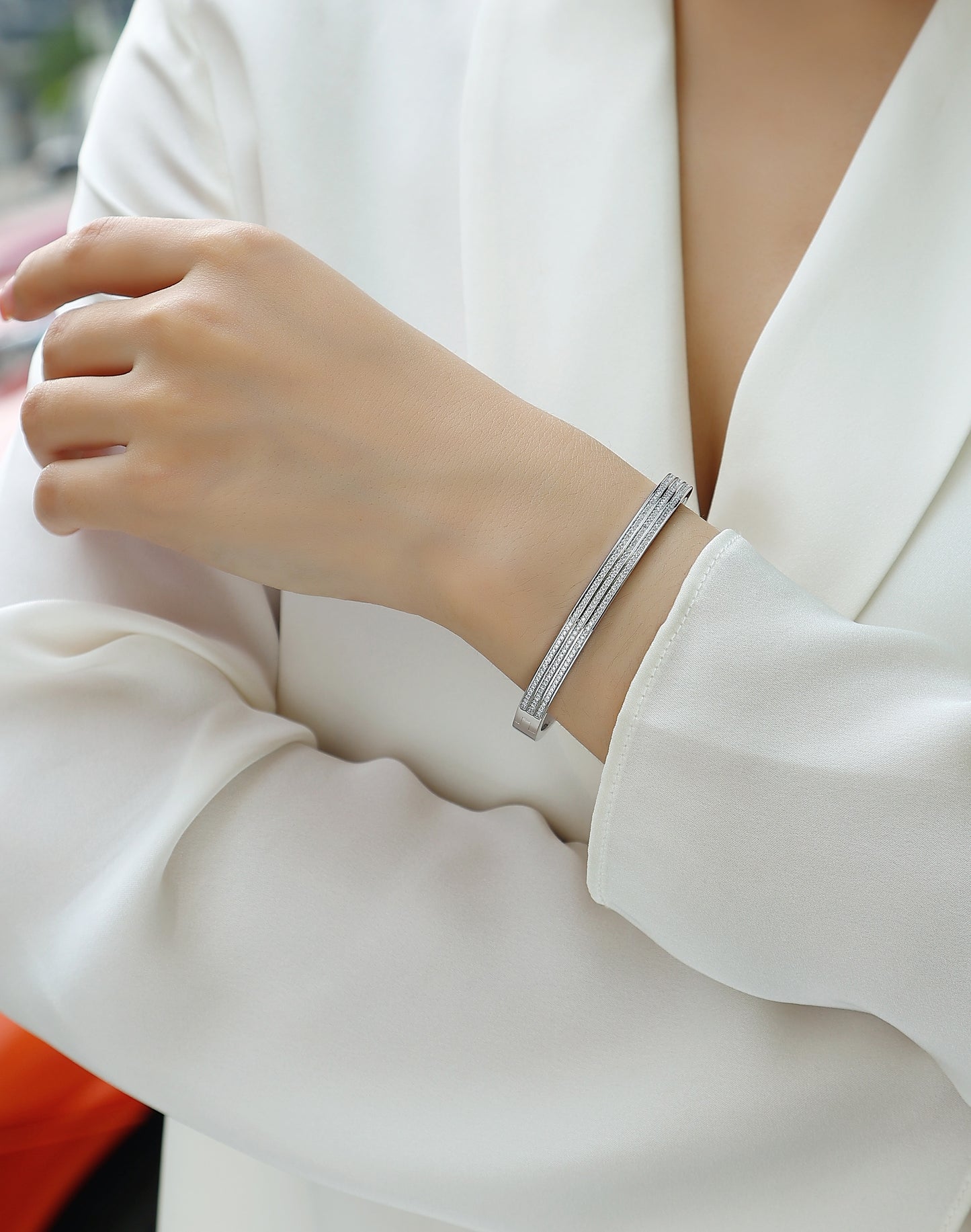 Starlight Amusement - Top-quality Moissanite Luxury Silver Bracelet S925 Silver-plated Platinum