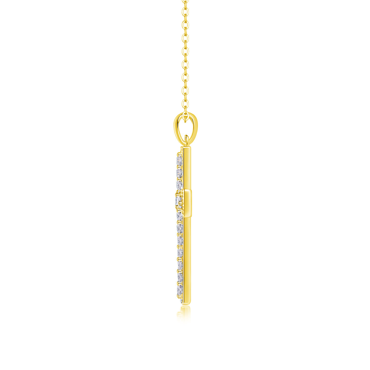 Luxury Silver Necklace Featuring Top-quality Moissanite, Made Of S925 Silver Electroplated With Platinum.