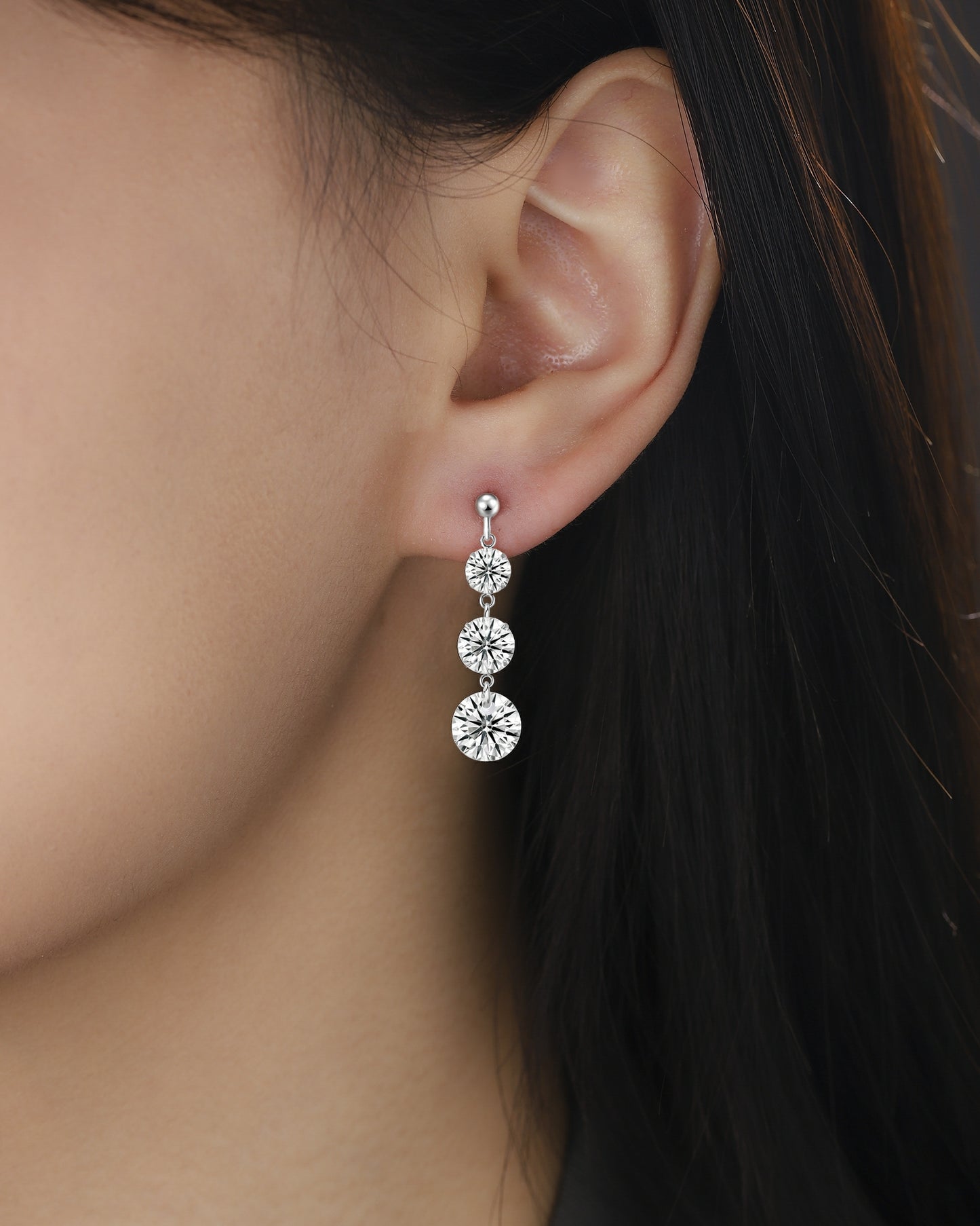 Luxury D Color VVS1 Moissanite Dangle Earrings in S925 Sterling Silver | Platinum Plated Drop Jewelry
