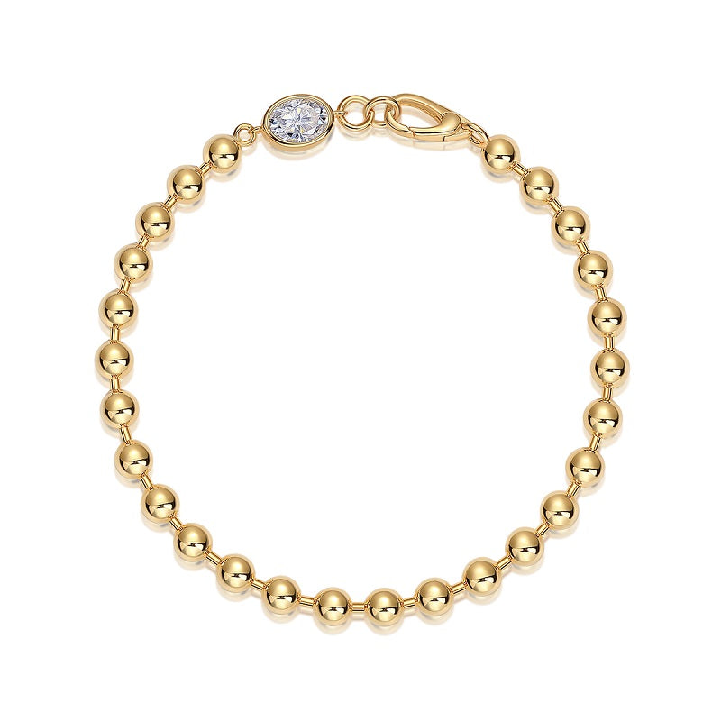 Set With Top-quality Moissanite, This Luxurious And Fashionable Light Luxury Trend Jewelry Silver Bracelet Is S925 Silver-plated With Gold