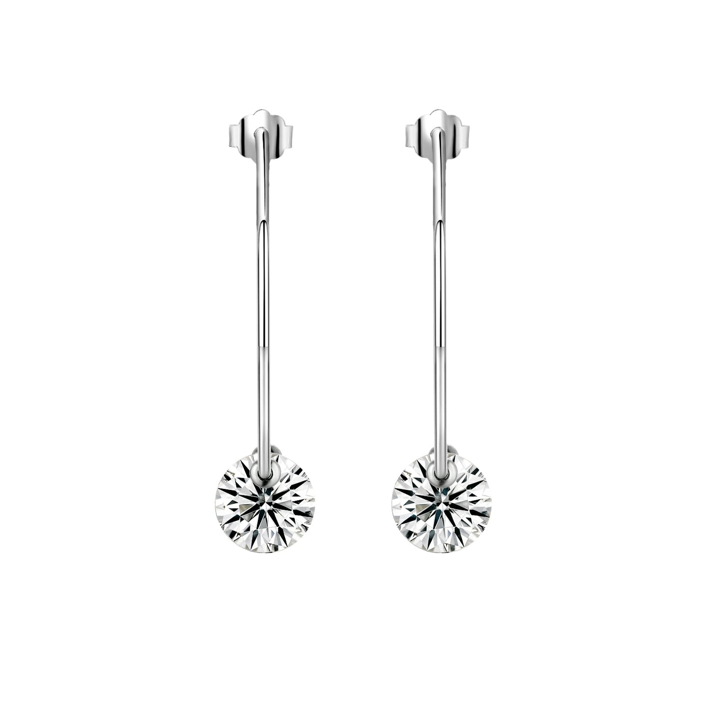 Top-quality Moissanite Luxury Silver Stud Earrings S925 Silver Plated Platinum