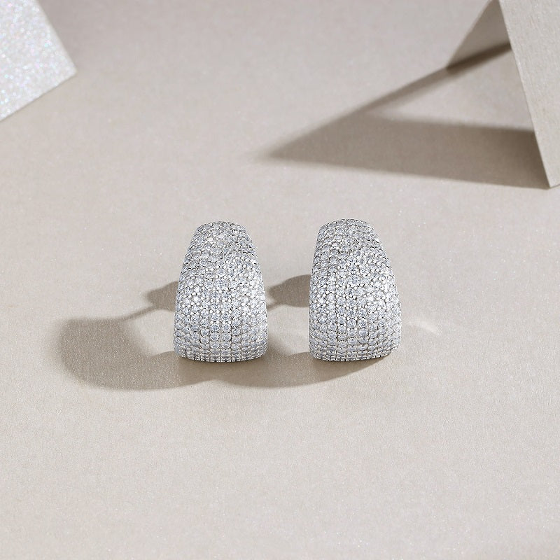 Top-quality Moissanite Luxury Silver Stud Earrings S925 Silver Plated Platinum