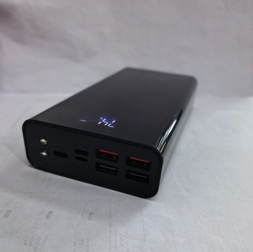 Universal 30000mAh Portable Power Bank – Fast Charging External Battery Pack with LCD Digital Display and Double-Sided UV Finish