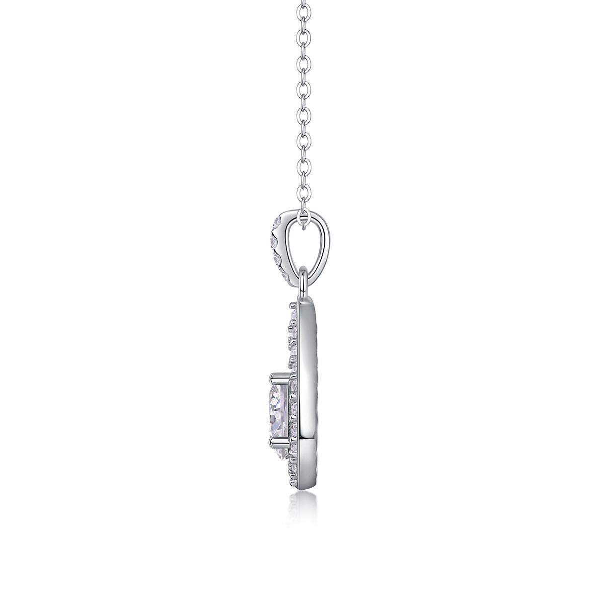 Heart Charm - Luxurious Diamond Jewelry Piece Set With 1-carat Moissan Diamond S925 Sterling Silver And Platinum-plated Pendant