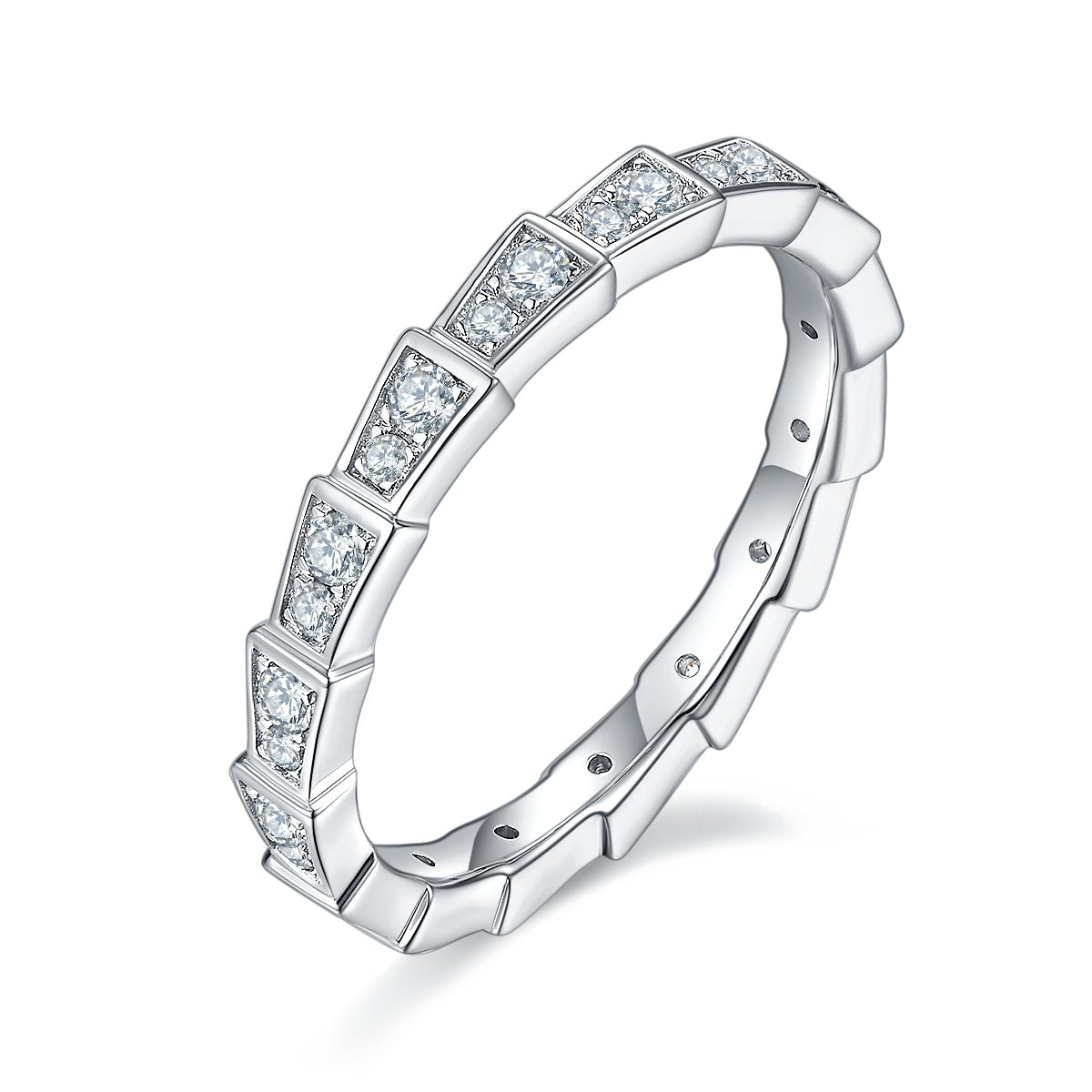 【The Snake Mark】 Luxury Moissanite Ring – S925 Sterling Silver, Platinum-Plated