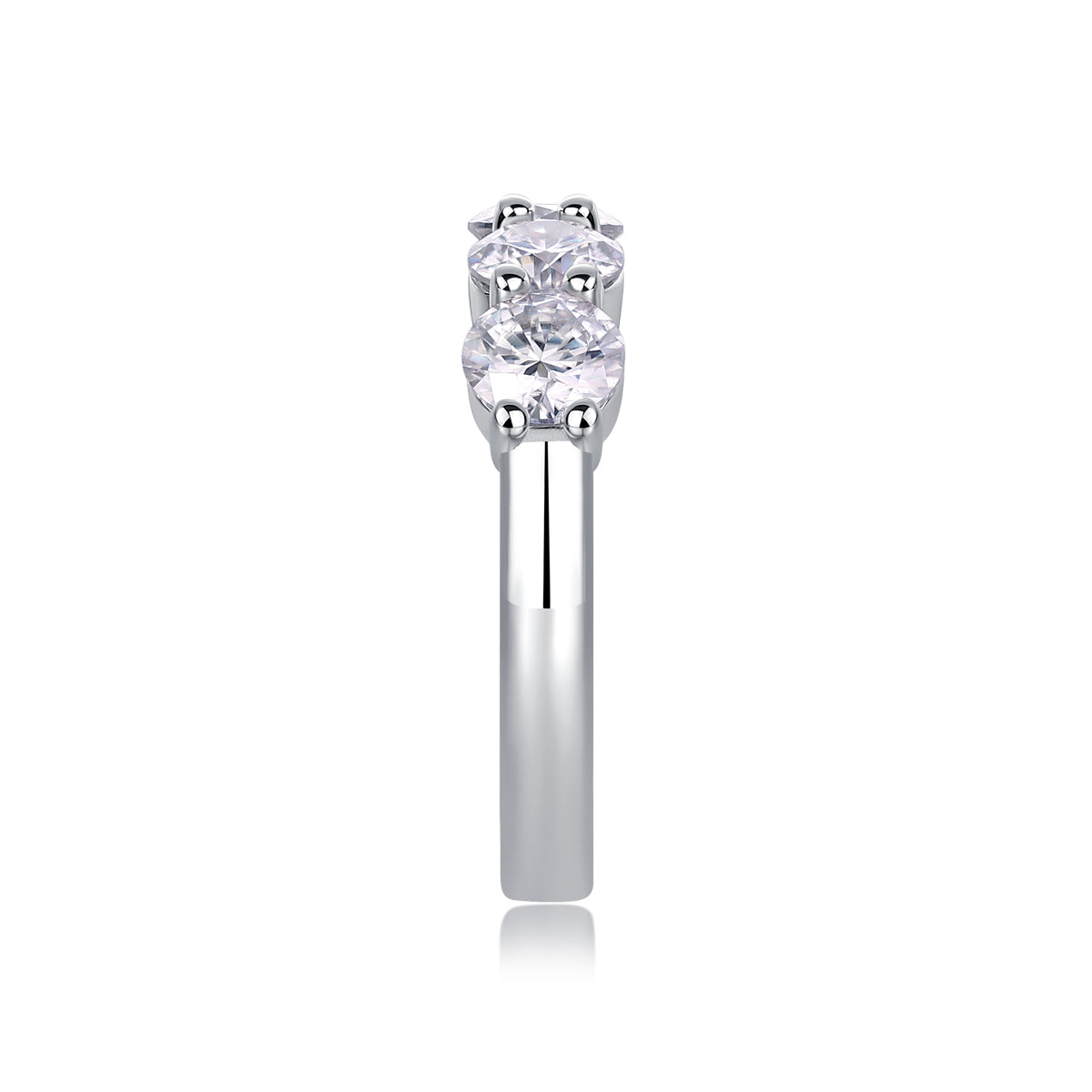 Luxury Silver Ring Set With Top-quality Moissanite D Color VVS , S925 Silver Plated With Platinum